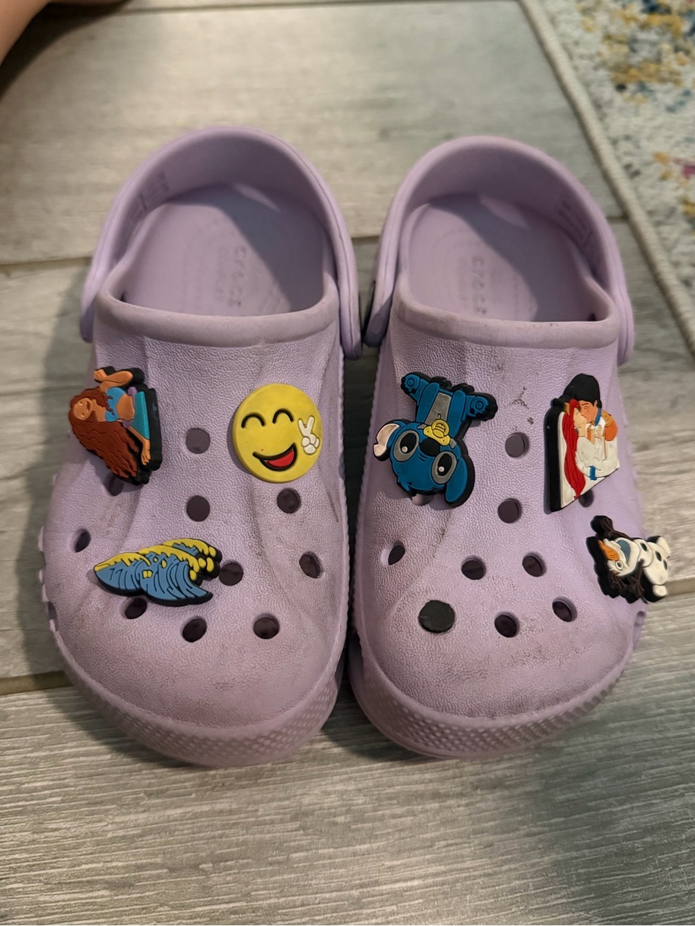 CROCS Kids Lavender Clogs with Mixed Character Jibbitz